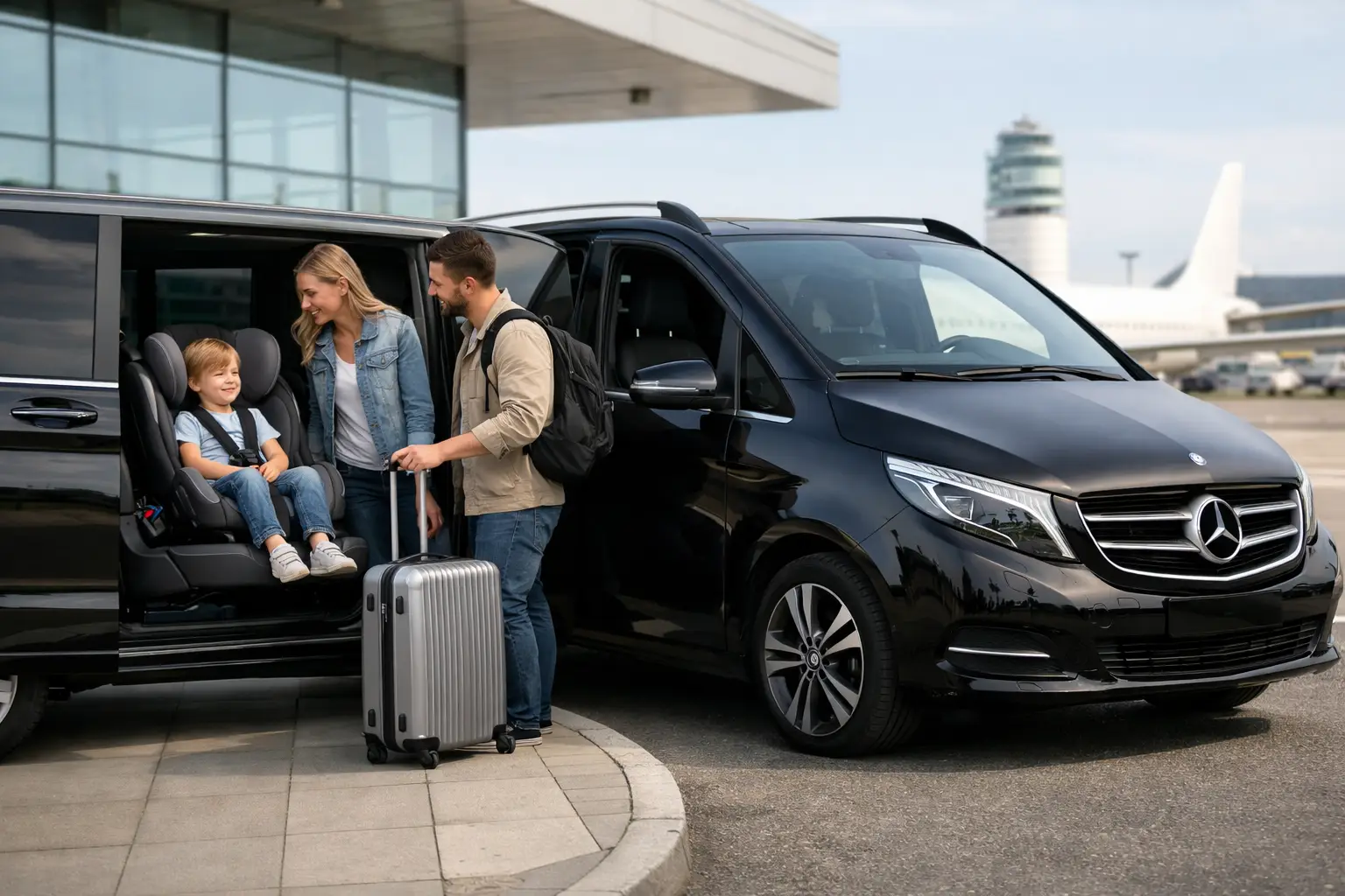 Familientaxi Wien Flughafen mit Kindersitz